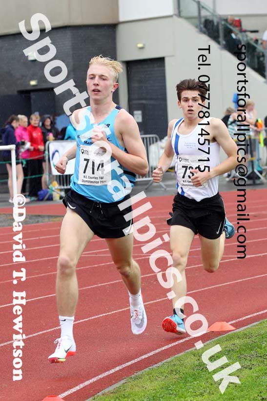 Mens and Boys 1500 metres, 2021 North Eastern Track and Field Champs., Middesbrough. Photo: David T. Hewitson/Sports for All Pics